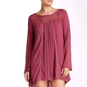 JOLT Mauve Hi Low Boho Tunic Dress Sz M